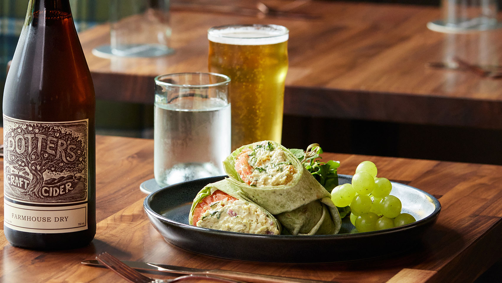 Image of elevated bar food and drinks at The Good Sport in The Forum Hotel