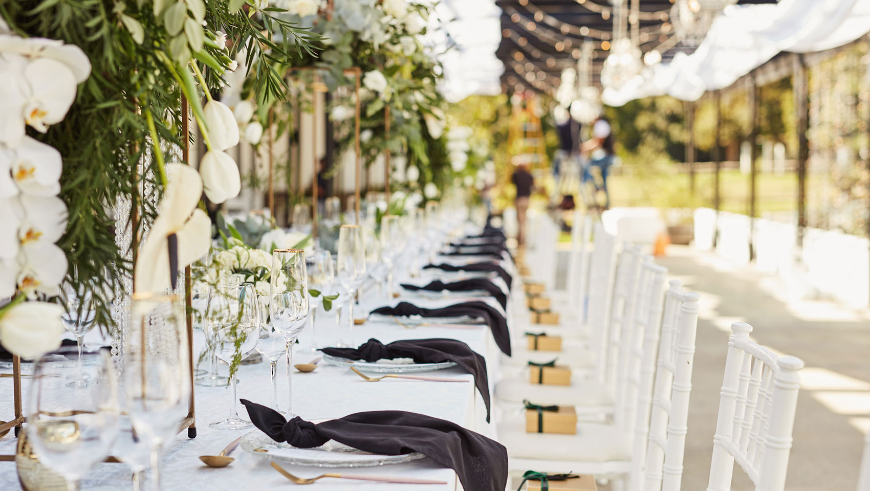 wedding aisle with chairs and candles