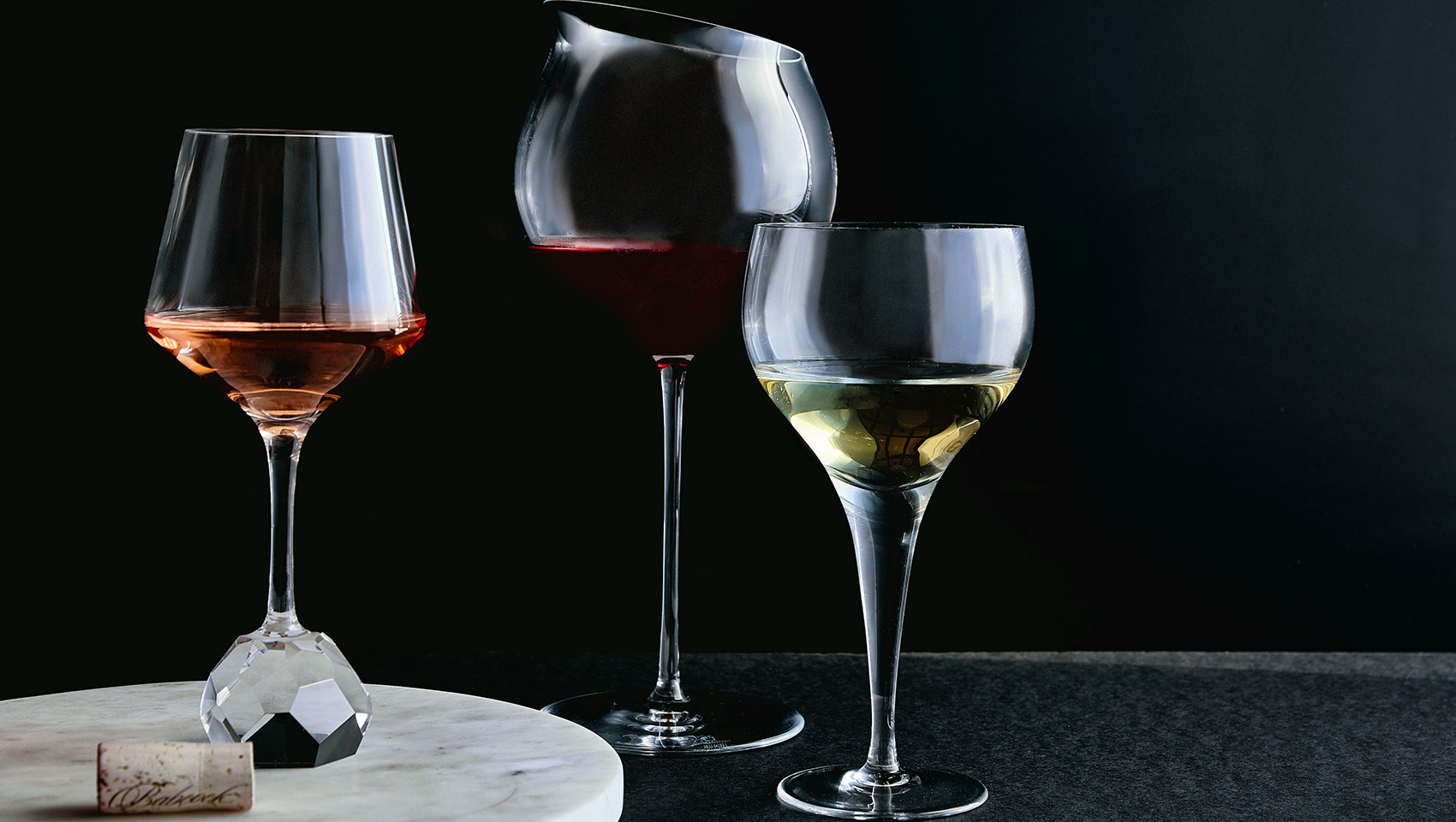 wine glasses with wine